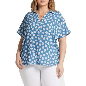 NYDJ Blue Blouse Elegant and Versatile